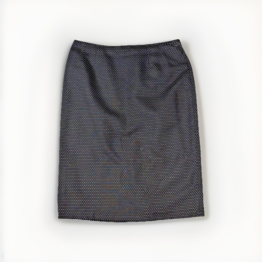 Evan-Picone Pencil Skirt Womens 12 Black White Polka Dot‎ Knee Length Career